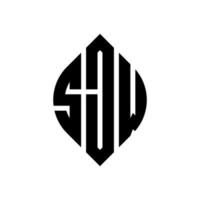 sjw circle letter logo design con forma circolare ed ellittica. sjw lettere ellittiche con stile tipografico. le tre iniziali formano un logo circolare. sjw cerchio emblema astratto monogramma lettera marchio vettore. vettore