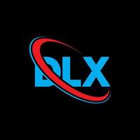 logo dxx lettera dx. design del logo della lettera dlx. iniziali logo dlx legate da cerchio e logo monogramma maiuscolo. tipografia dlx per il marchio tecnologico, aziendale e immobiliare. vettore