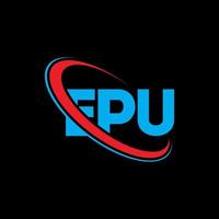 logo epu. lettera epu. design del logo della lettera epu. iniziali epu logo collegate con cerchio e logo monogramma maiuscolo. tipografia epu per il marchio tecnologico, commerciale e immobiliare. vettore