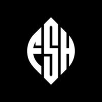 fsh cerchio lettera logo design con cerchio ed ellisse. fsh lettere ellittiche con stile tipografico. le tre iniziali formano un logo circolare. fsh cerchio emblema astratto monogramma lettera marchio vettore. vettore