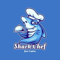 logo del personaggio dello chef squalo vettore