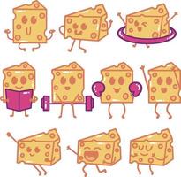 pacchetto di personaggi dei cartoni animati di formaggio