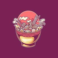 illustrazione di ramen giappone vettore