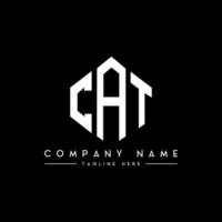 design del logo della lettera del gatto con forma poligonale. disegno del logo a forma di poligono di gatto e cubo. modello di logo vettoriale esagonale gatto colori bianco e nero. monogramma del gatto, logo aziendale e immobiliare.