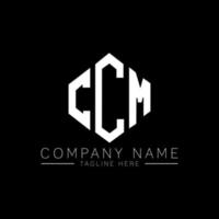 design del logo della lettera ccm con forma poligonale. ccm poligono e design del logo a forma di cubo. ccm modello di logo vettoriale esagonale colori bianco e nero. monogramma ccm, logo aziendale e immobiliare.