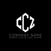 ccz lettera logo design con forma poligonale. ccz poligono e design del logo a forma di cubo. colori bianco e nero del modello di logo di vettore di esagono ccz. monogramma ccz, logo aziendale e immobiliare.