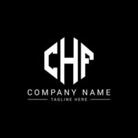 chf lettera logo design con forma poligonale. chf poligono e design del logo a forma di cubo. colore bianco e nero del modello di logo vettoriale esagonale chf. monogramma chf, logo aziendale e immobiliare.