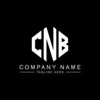 cnb lettera logo design con forma poligonale. cnb poligono e design del logo a forma di cubo. cnb esagono logo modello vettoriale colori bianco e nero. monogramma cnb, logo aziendale e immobiliare.
