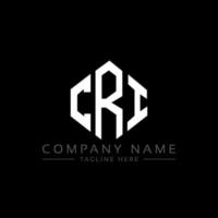 cri lettera logo design con forma poligonale. cri poligono e design del logo a forma di cubo. cri esagonale modello logo vettoriale colori bianco e nero. monogramma cri, logo aziendale e immobiliare.