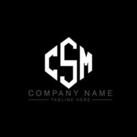 design del logo della lettera csm con forma poligonale. csm poligono e design del logo a forma di cubo. colore bianco e nero del modello di logo di vettore di esagono csm. monogramma csm, logo aziendale e immobiliare.