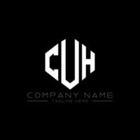 cuh lettera logo design con forma poligonale. cuh poligono e design del logo a forma di cubo. cuh modello di logo vettoriale esagonale colori bianco e nero. cuh monogramma, logo aziendale e immobiliare.