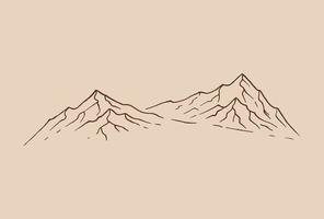 montagne. cime rocciose disegnate a mano. illustrazione vettoriale. vettore