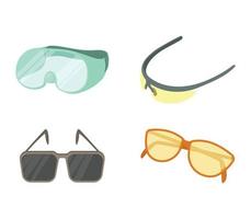 set di icone di occhiali sportivi, stile cartone animato vettore