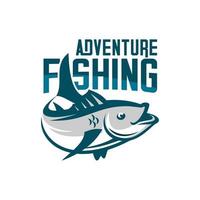 logo dell'avventura di pesca vettore