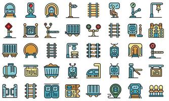 le icone della piattaforma ferroviaria impostano il vettore piatto
