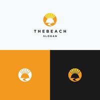 il modello di design piatto icona logo spiaggia vettore