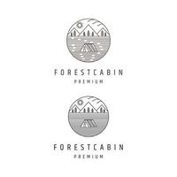modello di progettazione dell'icona del logo della cabina della foresta vettore