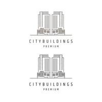 modello di progettazione dell'icona del logo della costruzione di edifici della città vettore