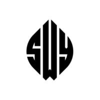 swy cerchio lettera logo design con cerchio ed ellisse. swy lettere ellittiche con stile tipografico. le tre iniziali formano un logo circolare. swy cerchio emblema astratto monogramma lettera marchio vettore. vettore