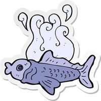 adesivo di un pesce divertente cartone animato vettore