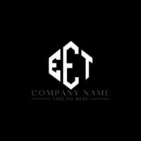 eet lettera logo design con forma poligonale. eet poligono e design del logo a forma di cubo. eet esagono modello logo vettoriale colori bianco e nero. eet monogramma, logo aziendale e immobiliare.