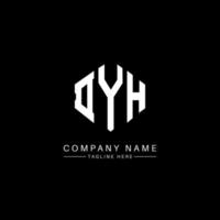 dyh lettera logo design con forma poligonale. dyh poligono e design del logo a forma di cubo. dyh modello di logo vettoriale esagonale colori bianco e nero. dyh monogramma, logo aziendale e immobiliare.