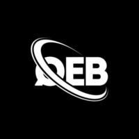 logo Qeb. lettera qb. design del logo della lettera qeb. iniziali qeb logo collegate con cerchio e logo monogramma maiuscolo. tipografia qeb per il marchio tecnologico, commerciale e immobiliare. vettore