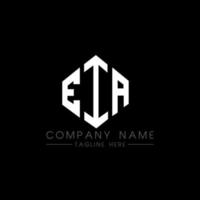 eia lettera logo design con forma poligonale. eia poligono e design del logo a forma di cubo. eia esagonale modello logo vettoriale colori bianco e nero. monogramma eia, logo aziendale e immobiliare.