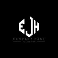 ejh lettera logo design con forma poligonale. ejh poligono e design del logo a forma di cubo. ejh modello di logo vettoriale esagonale colori bianco e nero. ejh monogramma, logo aziendale e immobiliare.