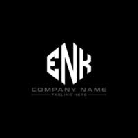 enk lettera logo design con forma poligonale. design del logo a forma di poligono e cubo. enk esagono vettore logo modello colori bianco e nero. monogramma enk, logo aziendale e immobiliare.