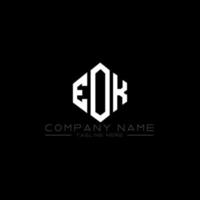 eok lettera logo design con forma poligonale. eok poligono e design del logo a forma di cubo. eok modello di logo vettoriale esagonale colori bianco e nero. eok monogramma, logo aziendale e immobiliare.