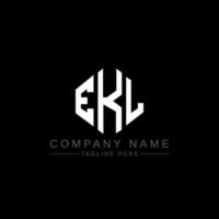 ekl lettera logo design con forma poligonale. ekl poligono e design del logo a forma di cubo. ekl modello di logo vettoriale esagonale colori bianco e nero. monogramma ekl, logo aziendale e immobiliare.
