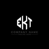 ekt lettera logo design con forma poligonale. ekt poligono e design del logo a forma di cubo. ekt modello di logo vettoriale esagonale colori bianco e nero. monogramma ekt, logo aziendale e immobiliare.