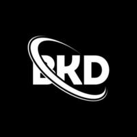 logo bd. lettera bkd. design del logo della lettera bkd. iniziali bkd logo collegate con cerchio e logo monogramma maiuscolo. tipografia bkd per marchio tecnologico, commerciale e immobiliare. vettore