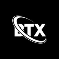 logo btx. lettera btx. design del logo della lettera btx. iniziali btx logo collegate con cerchio e logo monogramma maiuscolo. tipografia btx per il marchio tecnologico, commerciale e immobiliare. vettore