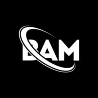 logo bam. lettera bam. design del logo della lettera bam. iniziali logo bam legate a cerchio e logo monogramma maiuscolo. tipografia bam per il marchio tecnologico, commerciale e immobiliare. vettore
