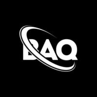logo baq. lettera baq. design del logo della lettera baq. iniziali baq logo collegate con cerchio e logo monogramma maiuscolo. tipografia baq per il marchio tecnologico, commerciale e immobiliare. vettore