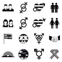 set di icone semplici gay vettore