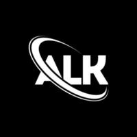 alk logo. lettera alk. design del logo della lettera alk. iniziali alk logo collegate a cerchio e logo monogramma maiuscolo. tipografia alk per il marchio tecnologico, commerciale e immobiliare. vettore