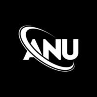 anu logo. lettera anu. design del logo della lettera anu. iniziali anu logo collegate con cerchio e logo monogramma maiuscolo. tipografia anu per il marchio tecnologico, commerciale e immobiliare. vettore