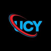 logo Ucy. lettera ucy. design del logo della lettera ucy. iniziali logo ucy legate a cerchio e logo monogramma maiuscolo. tipografia ucy per il marchio tecnologico, commerciale e immobiliare. vettore