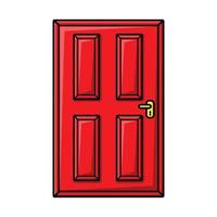 vettore di illustrazione del fumetto della porta rossa