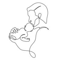 padre e bambino in un caldo abbraccio linea arte illustrazione vettoriale