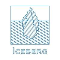iceberg in stile lineare. contorno iceberg isolato su sfondo bianco. vettore