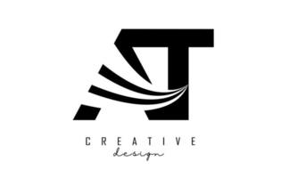 lettere nere creative al logo con linee guida e concept design stradale. lettere con disegno geometrico. vettore