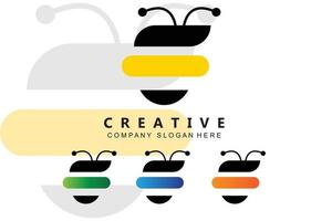 semplice giallo miele ape icona gratis logo vettoriale