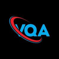 logo vqa. lettera vqa. design del logo della lettera vqa. iniziali vqa logo collegate con cerchio e logo monogramma maiuscolo. tipografia vqa per il marchio tecnologico, commerciale e immobiliare. vettore