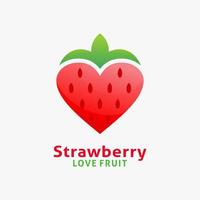 amo il design del logo della fragola vettore