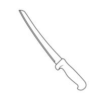 illustrazione dell'icona del profilo del coltello da cucina su priorità bassa bianca vettore