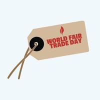 vettore della giornata mondiale del commercio equo e solidale. buono per la giornata mondiale del commercio equo. design semplice ed elegante